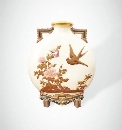 上海拍卖行2025年春季西洋艺术品拍卖会 - 英国Royal Worcester雅致中国系列古董赏瓶(22.5x26cm)