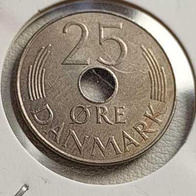 泉币菌-第42场-各国散币 - 丹麦早期中孔25欧尔镍币