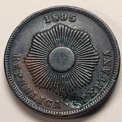 布加迪🐬～世界钱币(上海)🌾第 229 期 /  各国套币和散币 - 秘鲁🇵🇪 1895年 2分