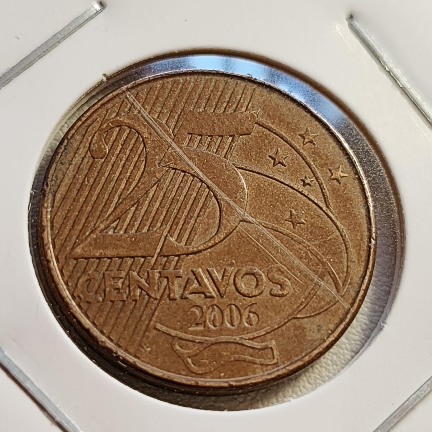 泉币菌-第42场-各国散币 巴西2006年 25分 曼努埃尔 25mm