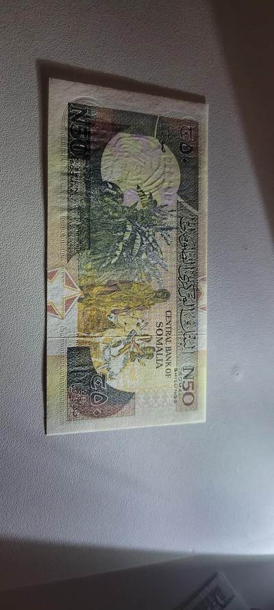 2025第十七期 纸币均有灯光 索马里1991年50先令单张全新UNC