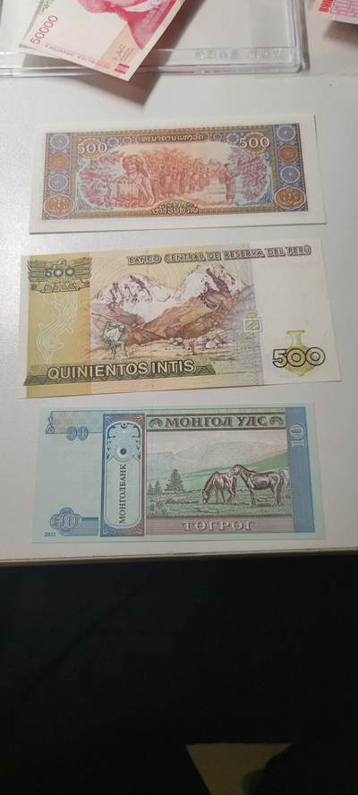 2025第十七期 纸币均有灯光 外国纸币三张均为UNC