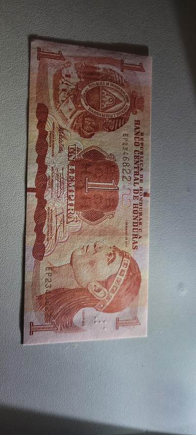 2025第十七期 纸币均有灯光 全新UNC 2012年 洪都拉斯1伦皮拉 纸币