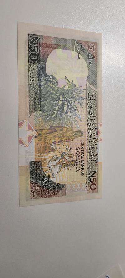 2025第十七期 纸币均有灯光 索马里1991年50先令单张全新UNC