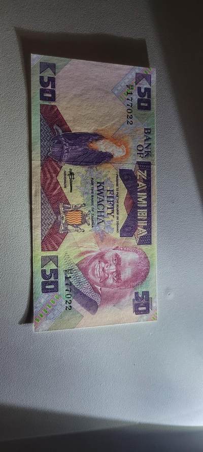 2025第十七期 纸币均有灯光 赞比亚50克瓦查1986-88年全新UNC