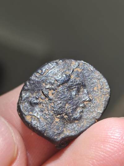 星盘钱币6.28外国古典币专场 - 罕见！品相很好的安条克四世铜币，非常少见！正面是安4头像，背宙斯 铭文写的 安条克 一比法涅斯，4.29克