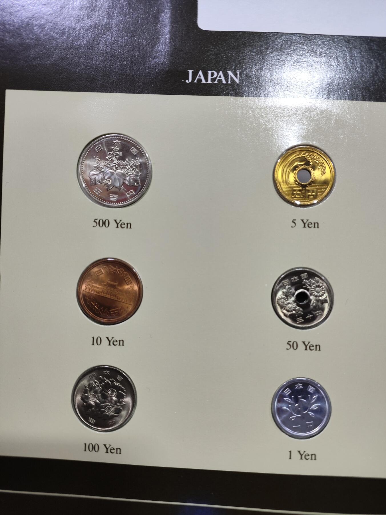 富兰克林邮币卡封 富兰克林邮币封，日本硬币6枚套币
