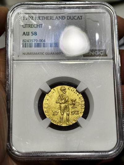 NGC-AU58荷兰1792年乌特勒支武士杜卡特金币 - NGC-AU58荷兰1792年乌特勒支武士杜卡特金币