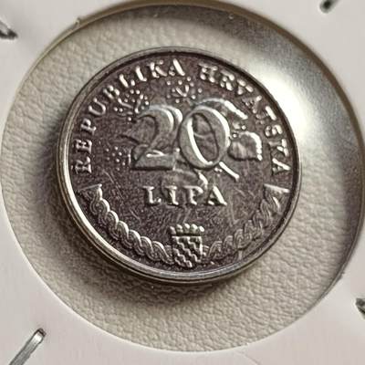 泉币菌-第42场-各国散币 - 克罗地亚 20利帕硬币 18.5mm 