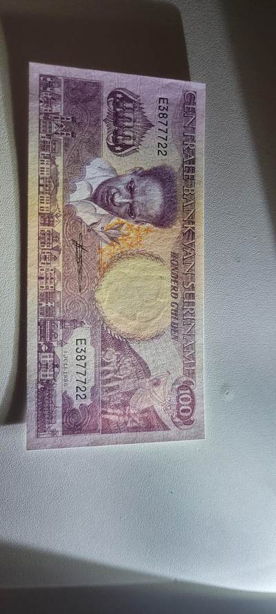 2025第十七期 纸币均有灯光 苏里南100盾1986年鸟