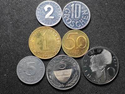 KK钱币收藏小铺 套币 好品/批量散币专场 周末发货 -  1974奥地利大小面值清年 精制币一套