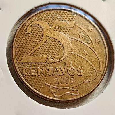 泉币菌-第43场-各国钱币 - 巴西25分硬币 曼努埃尔 25mm