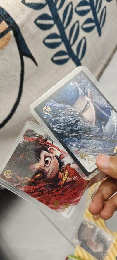 秋原瞳的小店第十六期（火辣辣的夏天，卡游最火哪吒和昆仑万象最火项目激情碰撞） - 卡游灵焰包2弹cr哪吒敖丙一对，实物非常好看