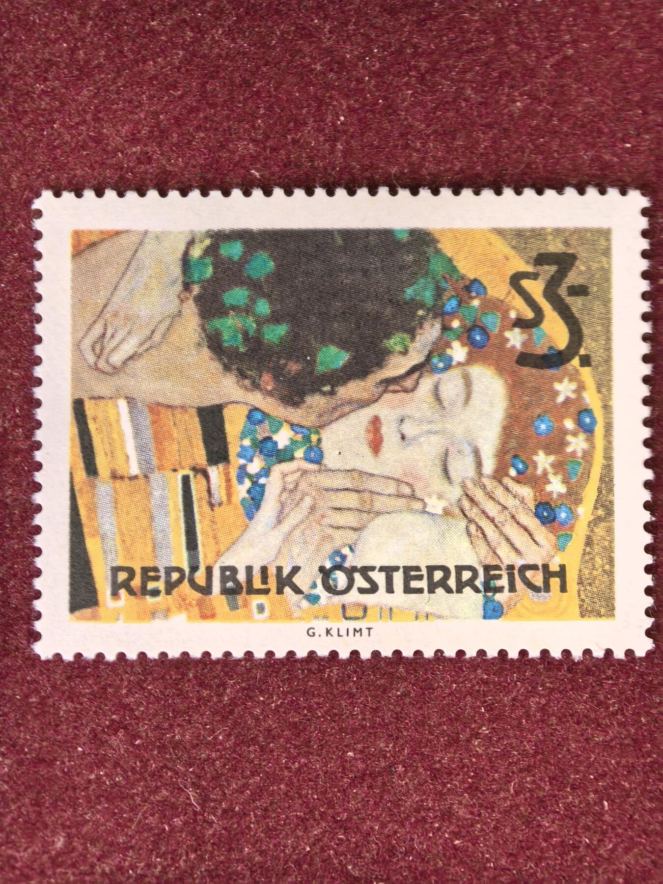联合阁邮币社™ ——“精品多国邮票” 奥地利1964年 画家克里姆特的世界名画 吻 1全新 