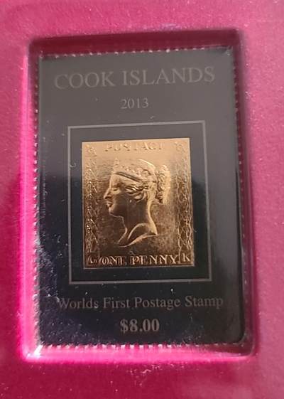 【币将精彩】纸币杂项拍卖（2026-4-27） 库克黑便士黑便士邮票金箔纪念带面值8元