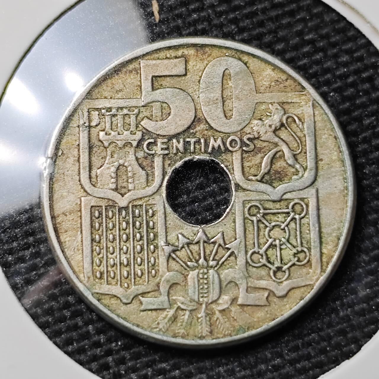 KK钱币收藏小铺 第303期 2月预留时间 周末发货 1949西班牙50分 