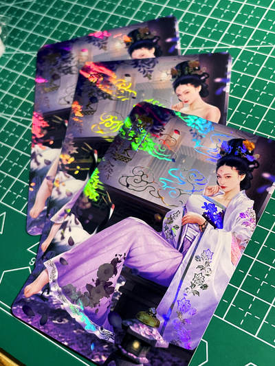 显眼宝20期 这次搞多一点 - 青鸾殿卡牌 早期  金瓶梅 林太太 一套三张含艺术  稀有晚霞闪