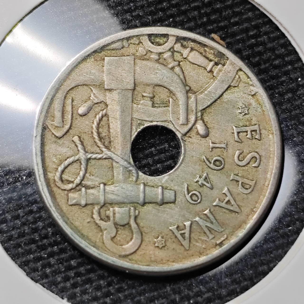 KK钱币收藏小铺 第303期 2月预留时间 周末发货 1949西班牙50分 