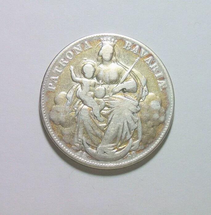 【银】德国巴伐利亚1869年 圣母抱婴1泰勒银币 好品