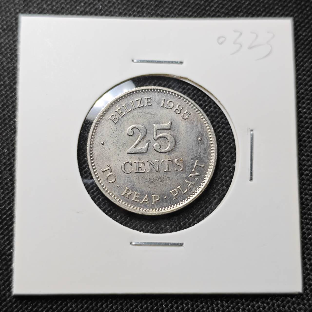 KK钱币收藏小铺 第303期 2月预留时间 周末发货 1985英属洪都拉斯25分 