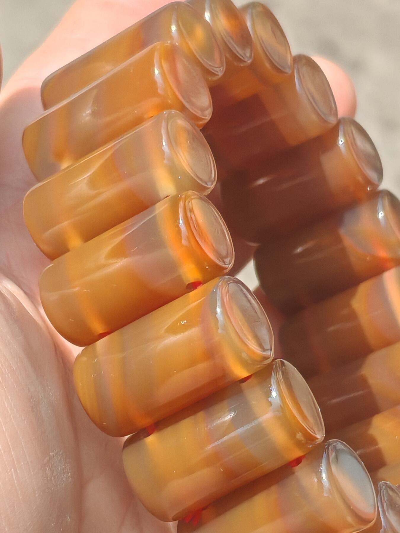 ❤️精品缠丝玛瑙手排手串(35069)单颗尺寸24*13mm18颗重量137.35g