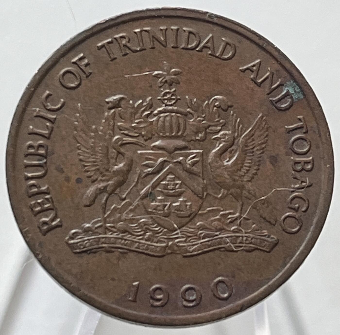 神仙姐姐-中外币专场8 1990年特立尼达和多巴哥5分