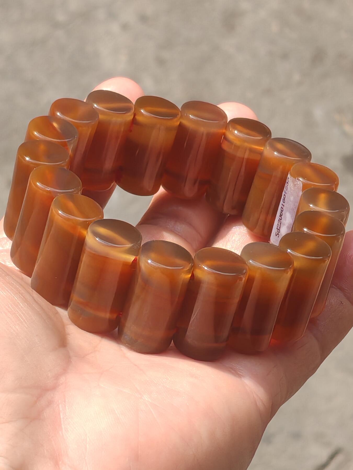 ❤️精品缠丝玛瑙手排手串(35069)单颗尺寸24*13mm18颗重量137.35g