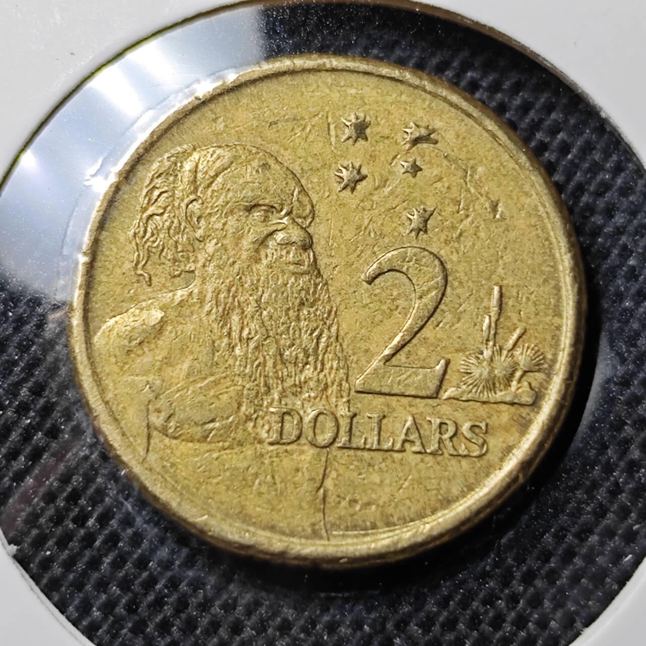KK钱币收藏小铺 第303期 2月预留时间 周末发货 2007澳大利亚土著人2元 
