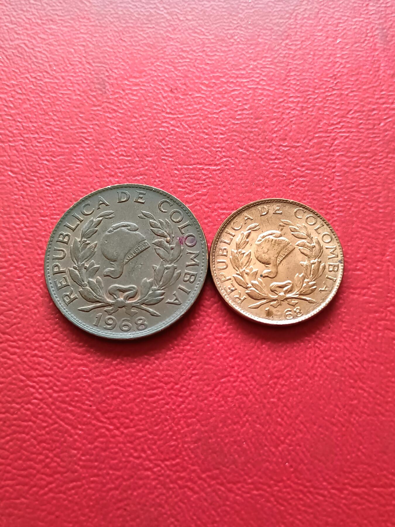 【云涧收藏】第三十九场 哥伦比亚1968年1分、5分2枚