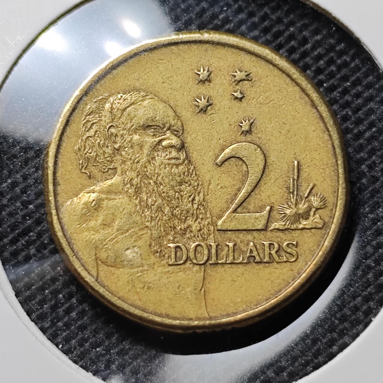 KK钱币收藏小铺 第303期 2月预留时间 周末发货  1992澳大利亚土著人2元