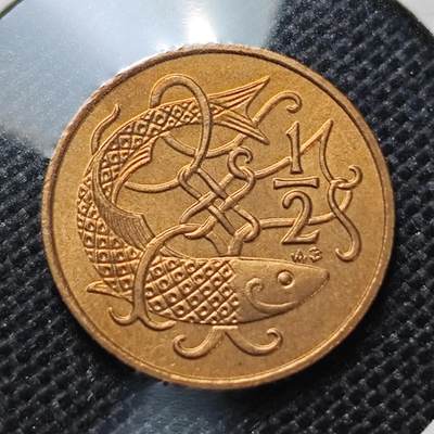 KK钱币收藏小铺 第303期 2月预留时间 周末发货 - 1980马恩岛1/2半便士 铜币 好品