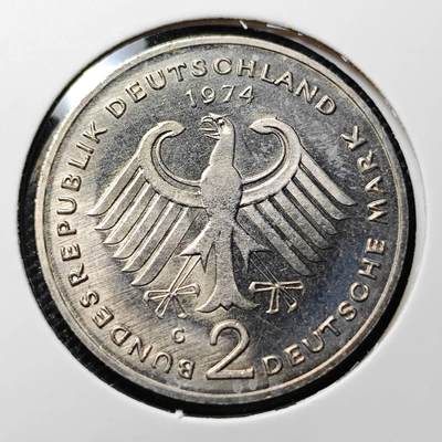 KK钱币收藏小铺 第303期 2月预留时间 周末发货 -  1974德国2马克 好品