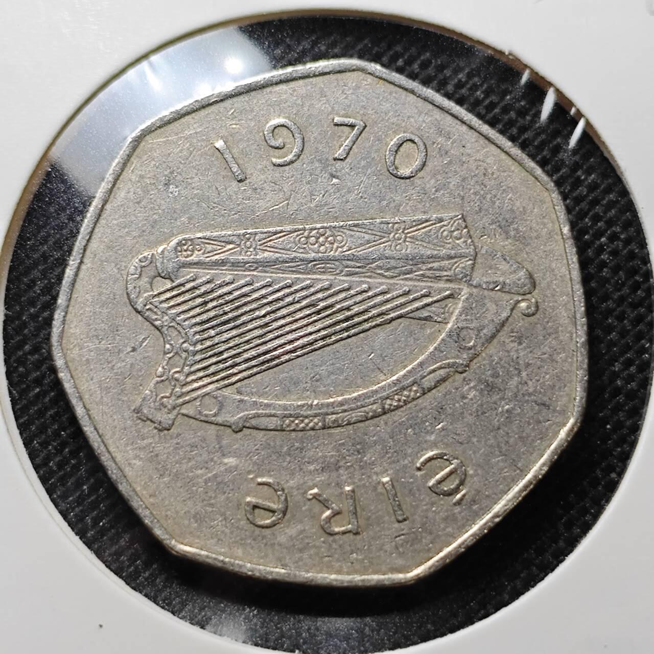KK钱币收藏小铺 第303期 2月预留时间 周末发货 1970爱尔兰50便士 