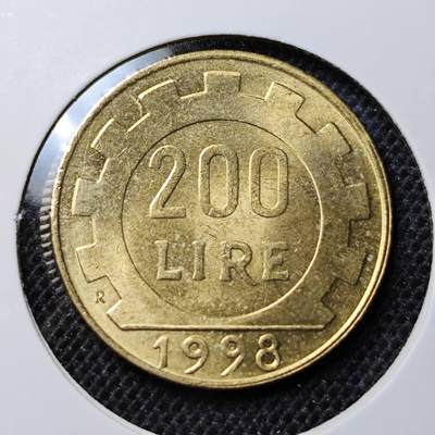 KK钱币收藏小铺 第303期 2月预留时间 周末发货 - 1998意大利200里拉 好品铜币