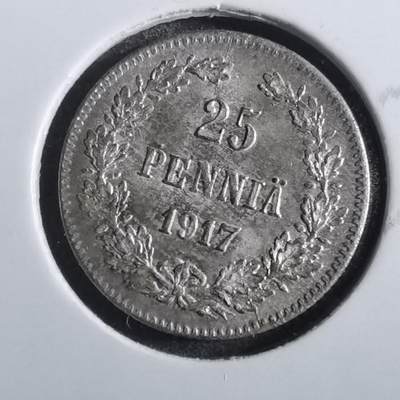 沼泽如烟--第763场 - 俄占芬兰1917年25芬尼银币