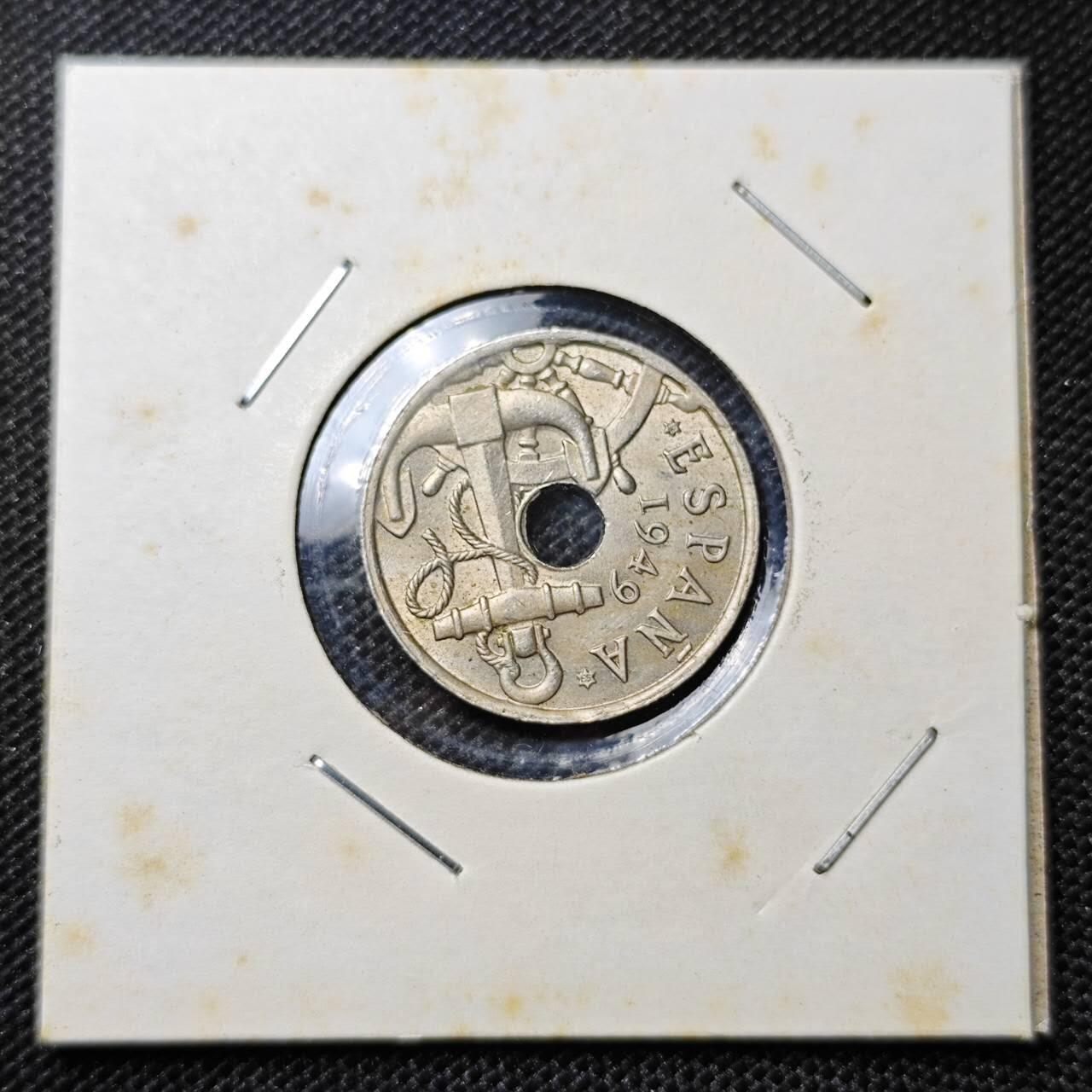 KK钱币收藏小铺 第303期 2月预留时间 周末发货 1949西班牙50分 
