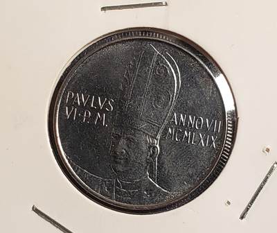 世界各国普、纪币捡漏专场(第十五场) - 1969年梵蒂冈天主教皇保罗六世50里垃纪念币