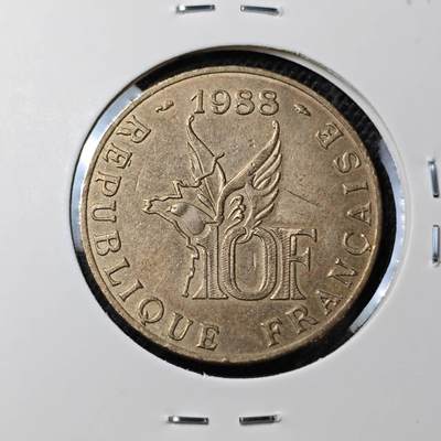 KK钱币收藏小铺 第303期 2月预留时间 周末发货 - 1988法国10法郎 纪念币
