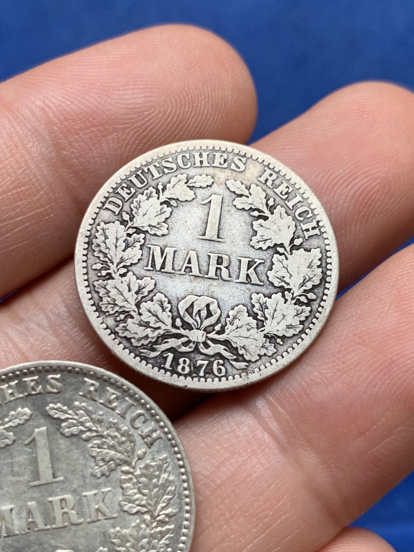 《竞宝斋》第396场 周日，周一，2场连拍 （全场包邮） 两枚一组 德国1马克银币