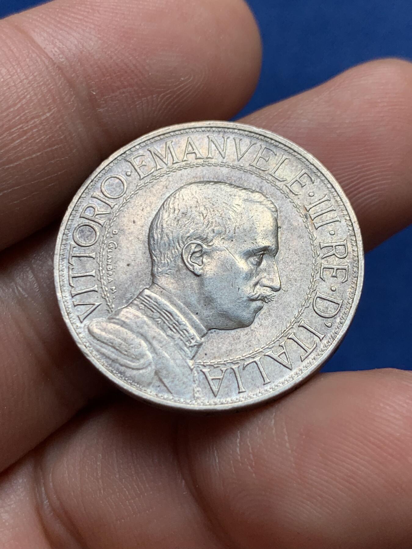 《竞宝斋》第396场 周日，周一，2场连拍 （全场包邮） 意大利1912年圈版2里拉 包浆温润的美品不多见