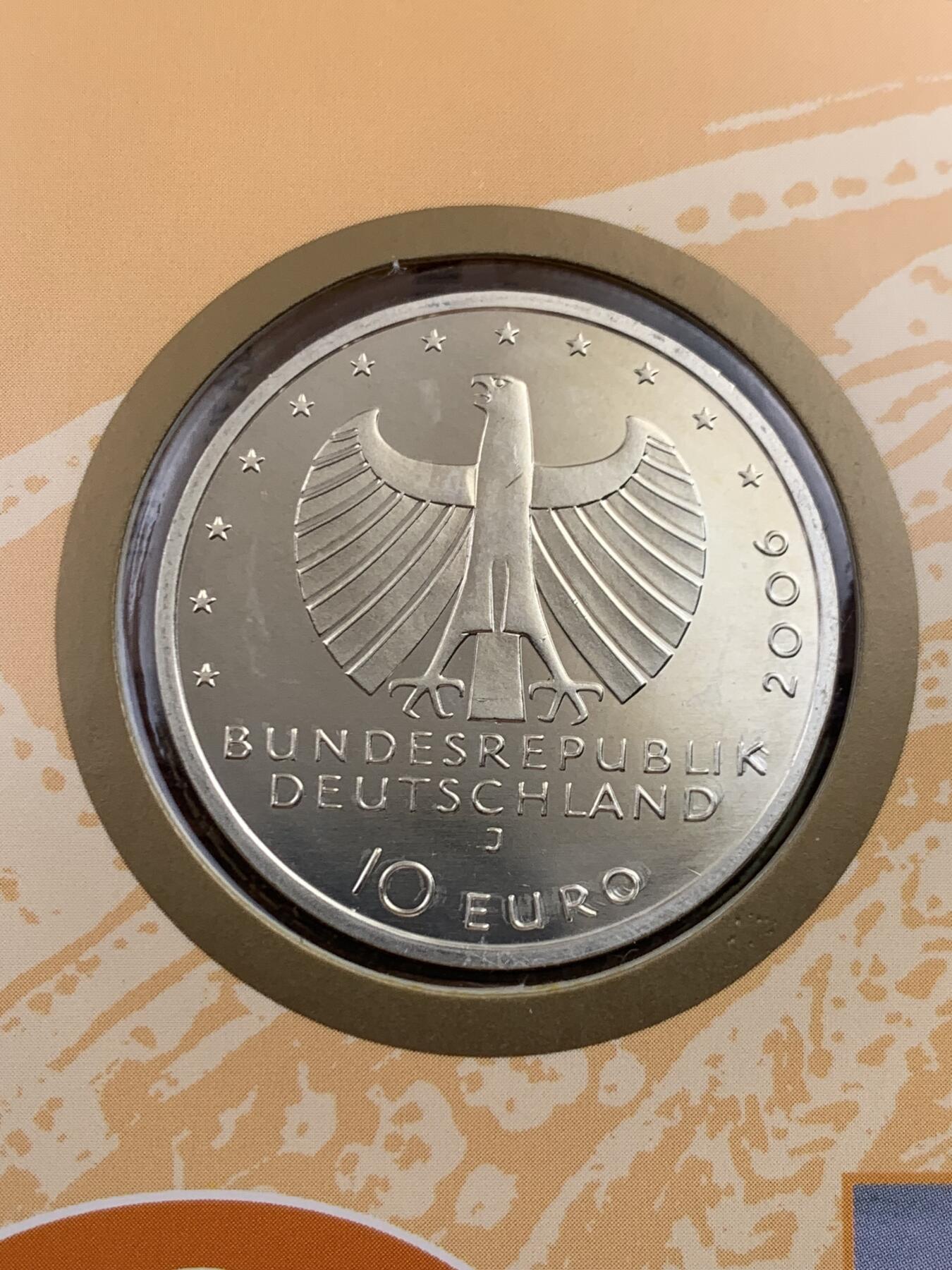 《竞宝斋》第397场 周日，周一，2场连拍 （全场包邮） 德国2006年邮币封 含一枚汉萨同盟650周年纪念10欧元银币 925银 18克