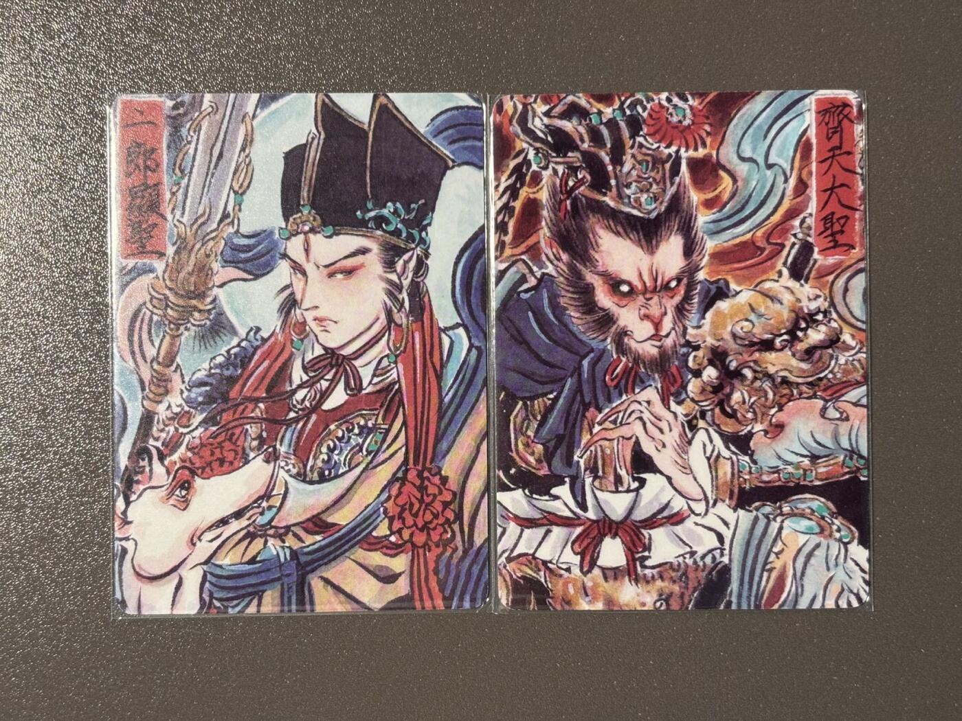 黑胡子 小王子精品卡牌拍卖第十二场   焱卡文化 燎原西游 彫仙手绘复刻普卡 齐天大圣➕二郎显圣
