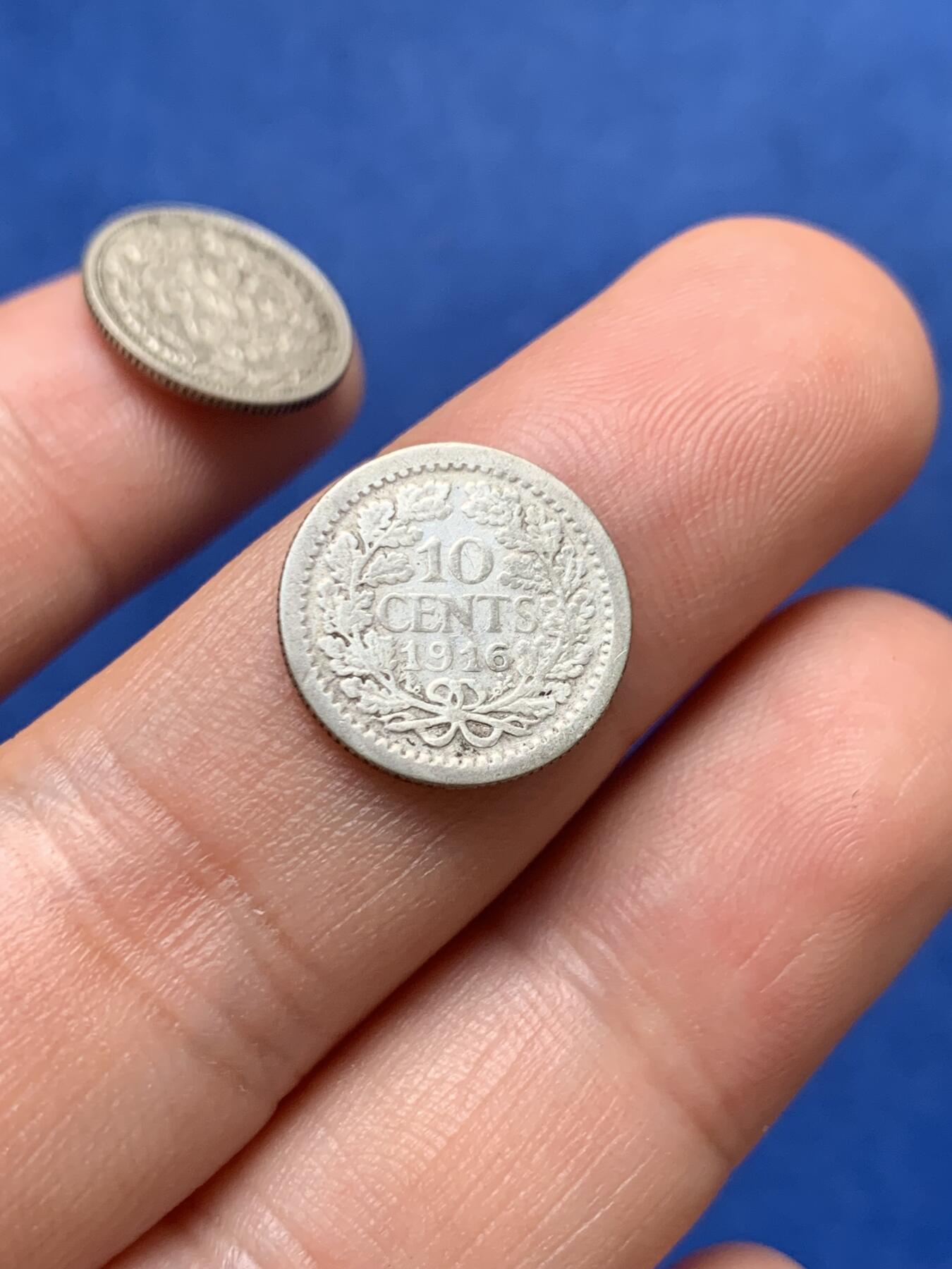 《竞宝斋》第396场 周日，周一，2场连拍 （全场包邮） 两枚一组 荷兰威廉明娜10分银币