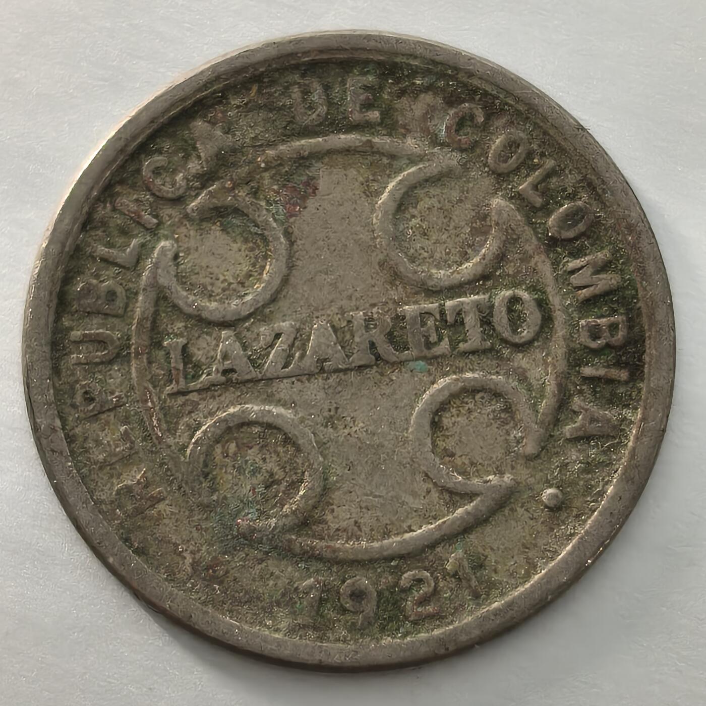 Krab外币市集Vol.16 哥伦比亚1921年麻风币2分