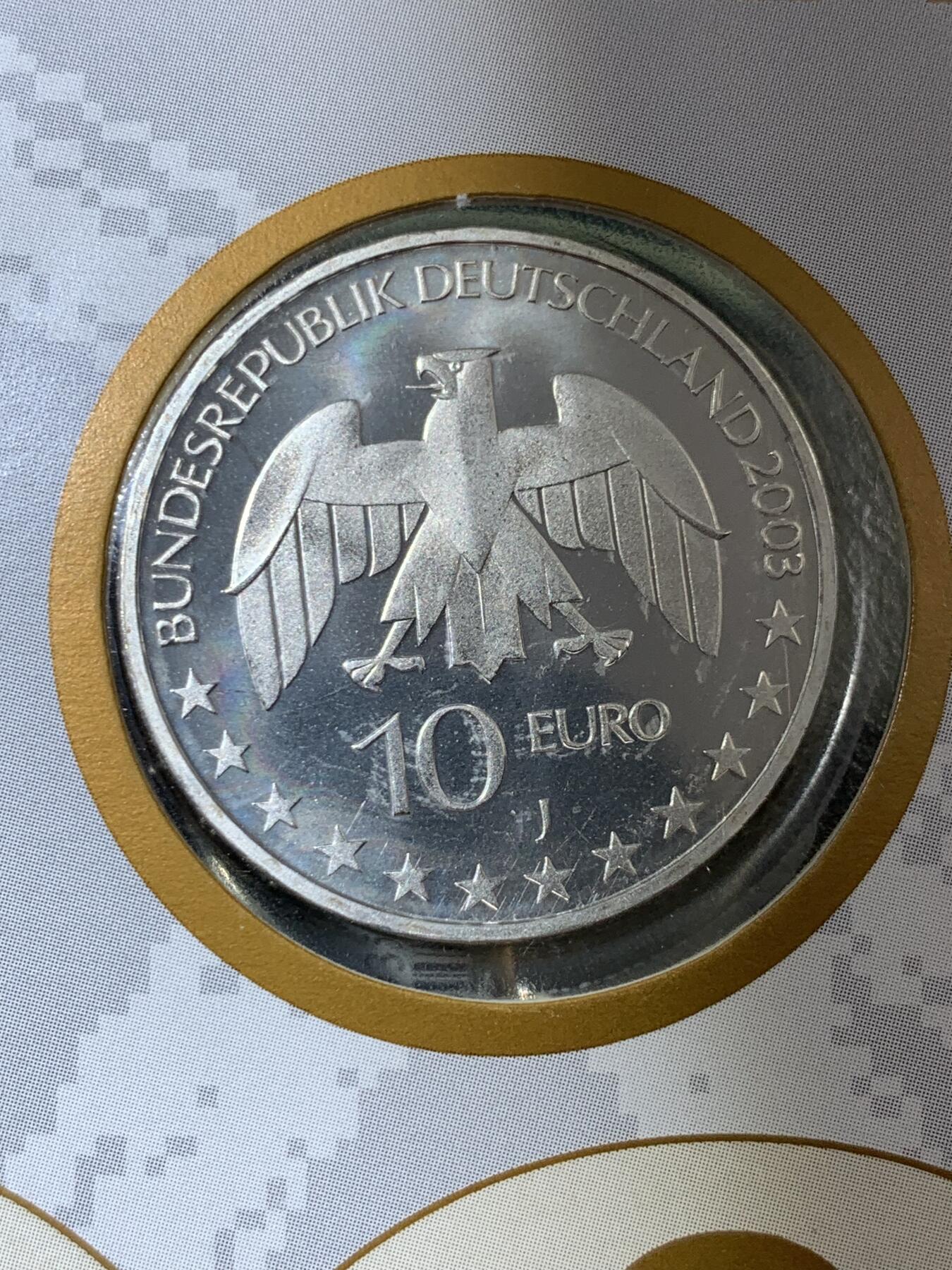 《竞宝斋》第396场 周日，周一，2场连拍 （全场包邮） 德国2003年邮币封 含一枚尤斯图斯·冯·李比希200周年10欧元银币 925银 18克