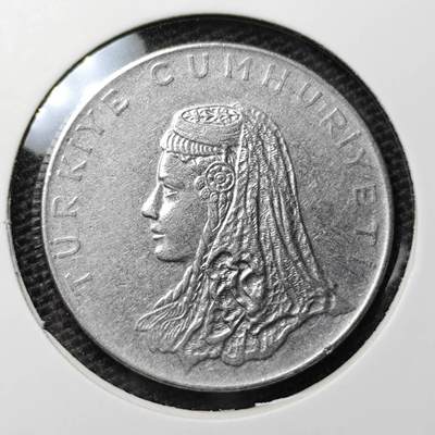KK钱币收藏小铺 第303期 2月预留时间 周末发货 - 1971土耳其50库鲁 女士披纱