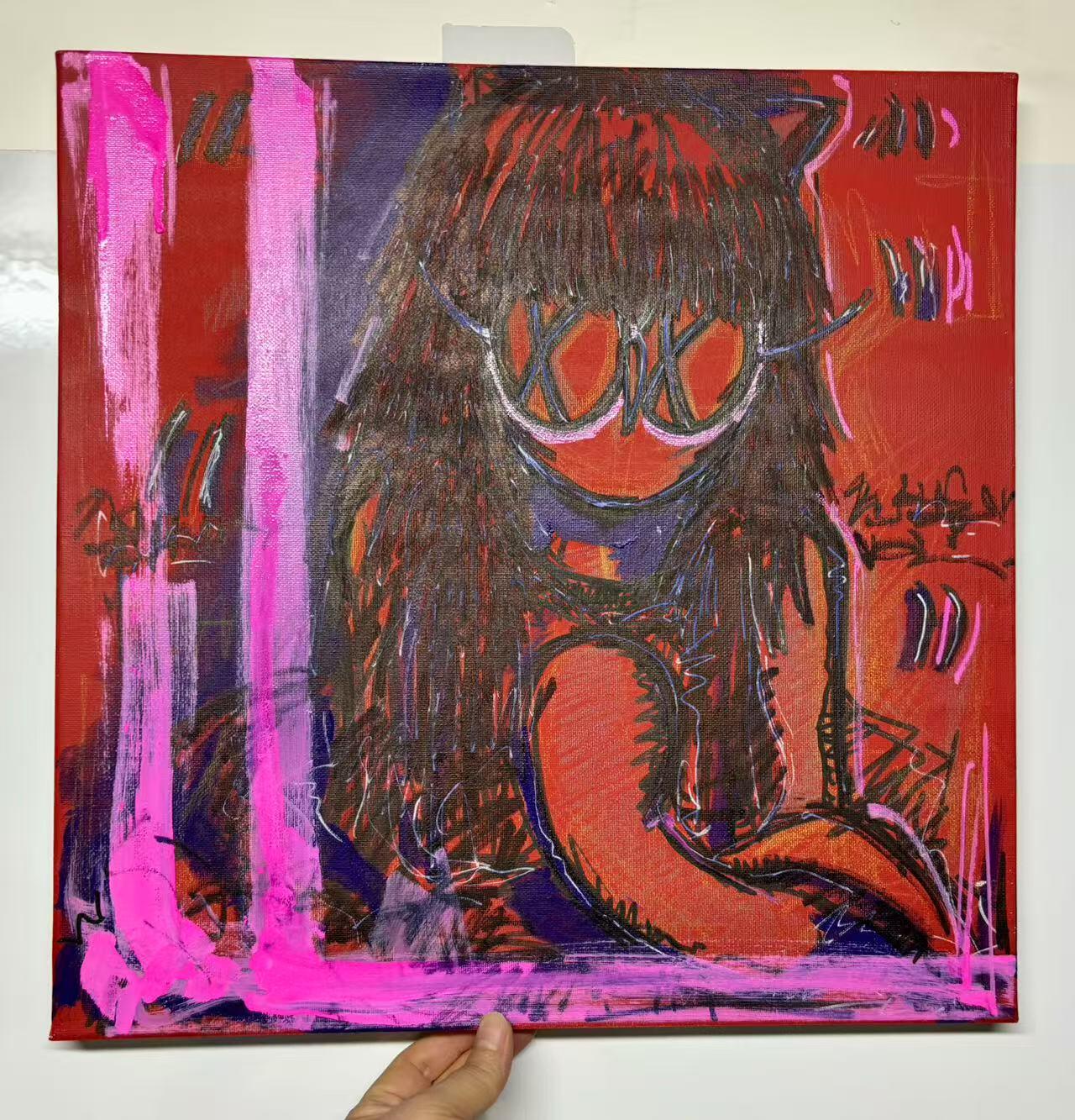 零元拍：歪歪亲笔签名原画作品，作品名称：《神秘的凝视》