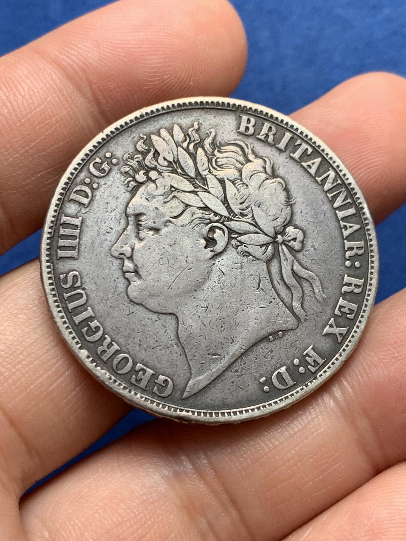 《竞宝斋》第396场 周日，周一，2场连拍 （全场包邮） 英国1821年乔治四世马剑银币