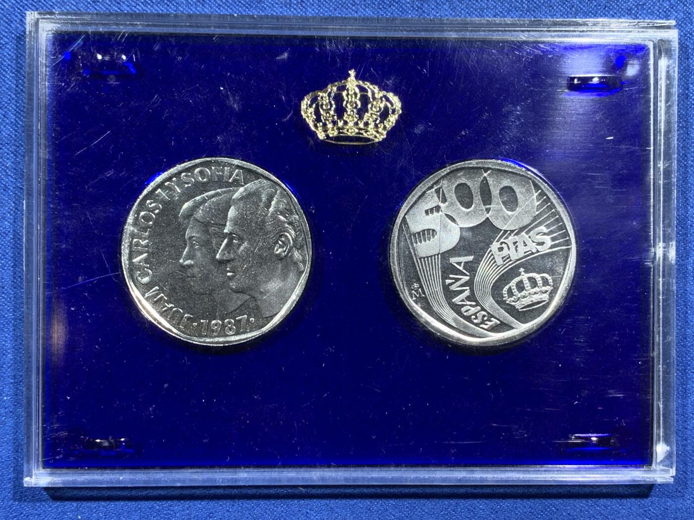 《竞宝斋》第396场 周日，周一，2场连拍 （全场包邮） 六枚一组 西班牙1987年试铸币和章 其中两枚是银制 带证书 原包装很少见