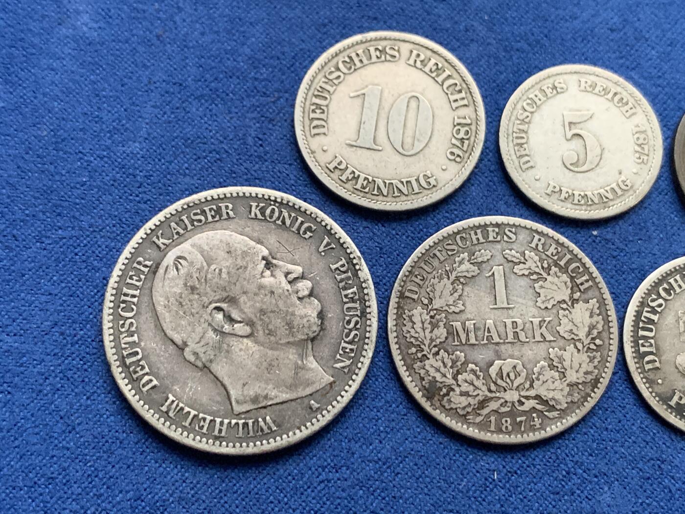 《竞宝斋》第396场 周日，周一，2场连拍 （全场包邮） 八枚一组 德国硬币 含4枚银币 细节见图 